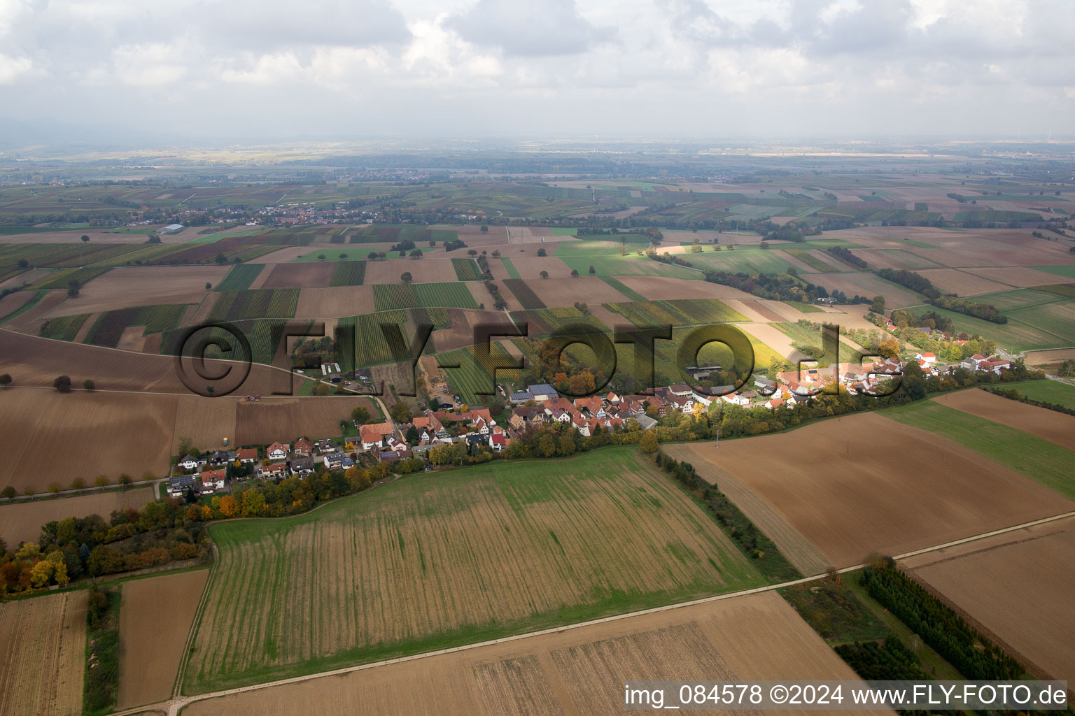 Vollmersweiler in the state Rhineland-Palatinate, Germany from above