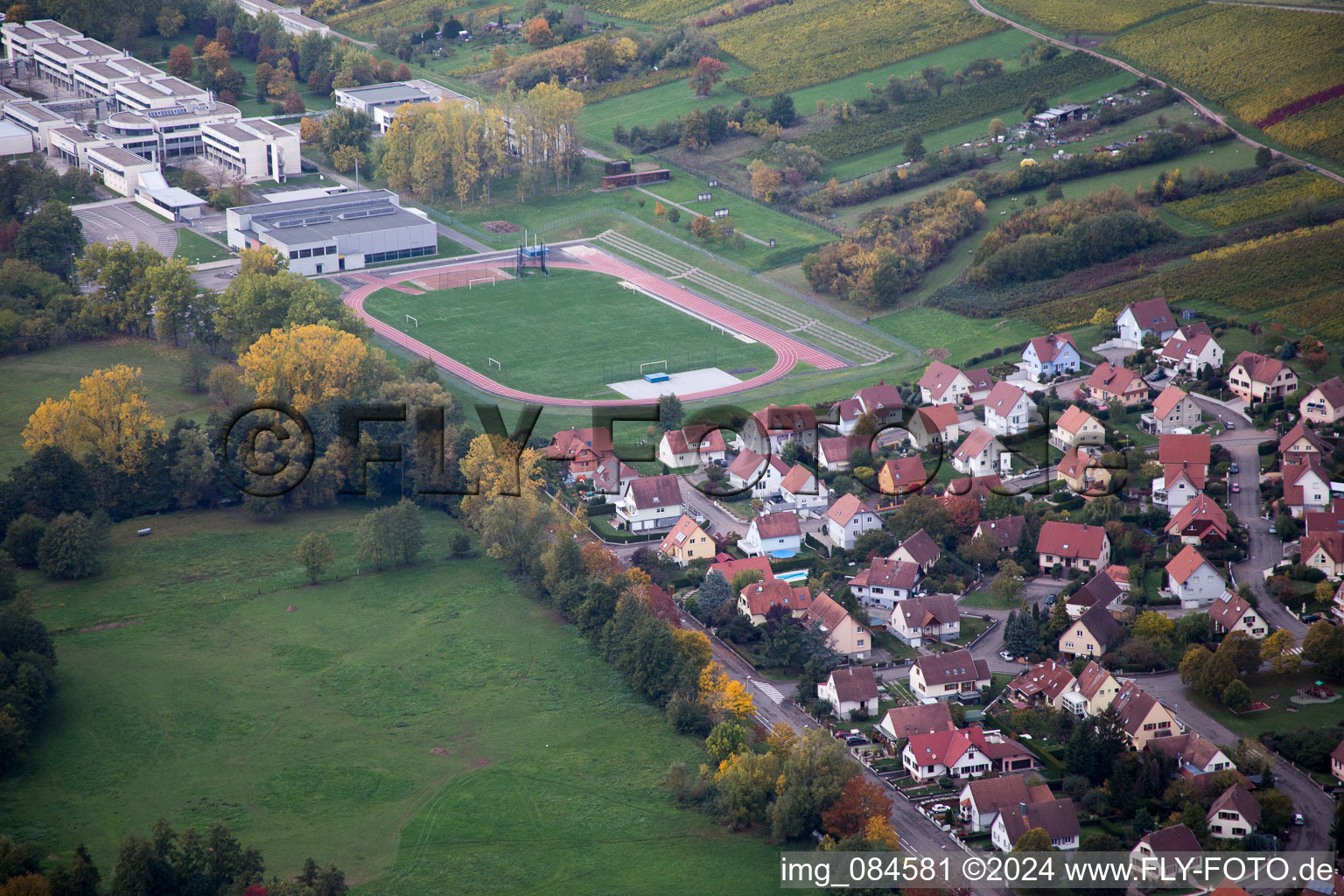 District Altenstadt in Wissembourg in the state Bas-Rhin, France out of the air