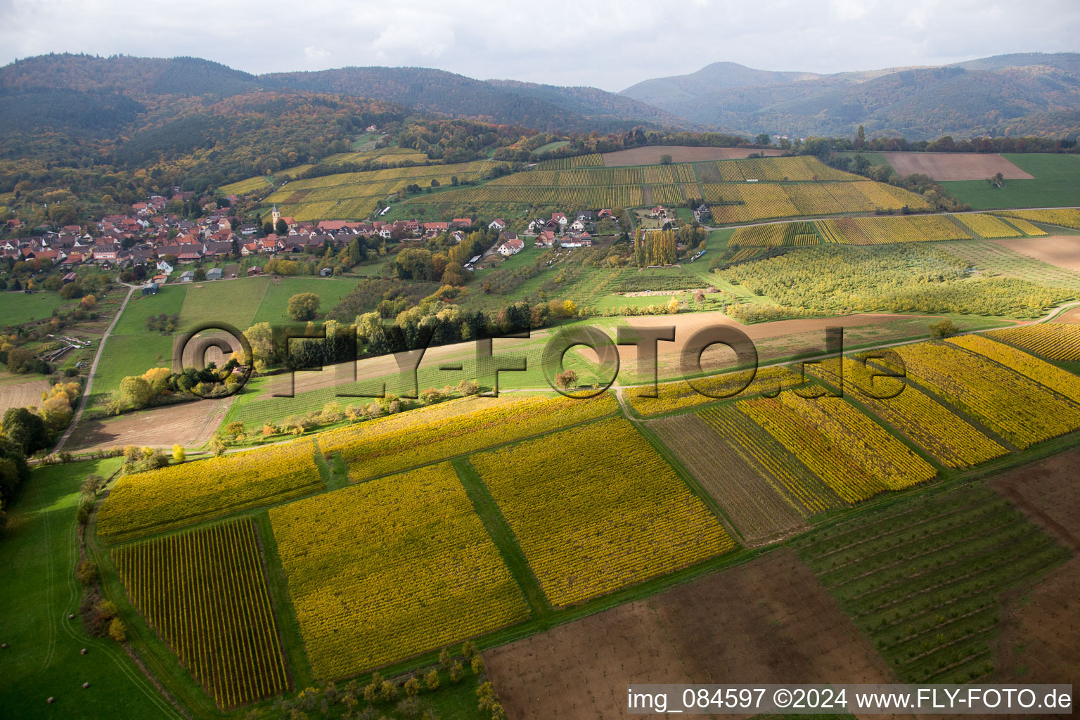 Rott in the state Bas-Rhin, France from above