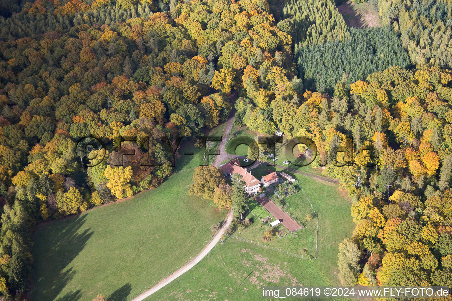 Oblique view of Nehwiller-près-Wœrth in the state Bas-Rhin, France