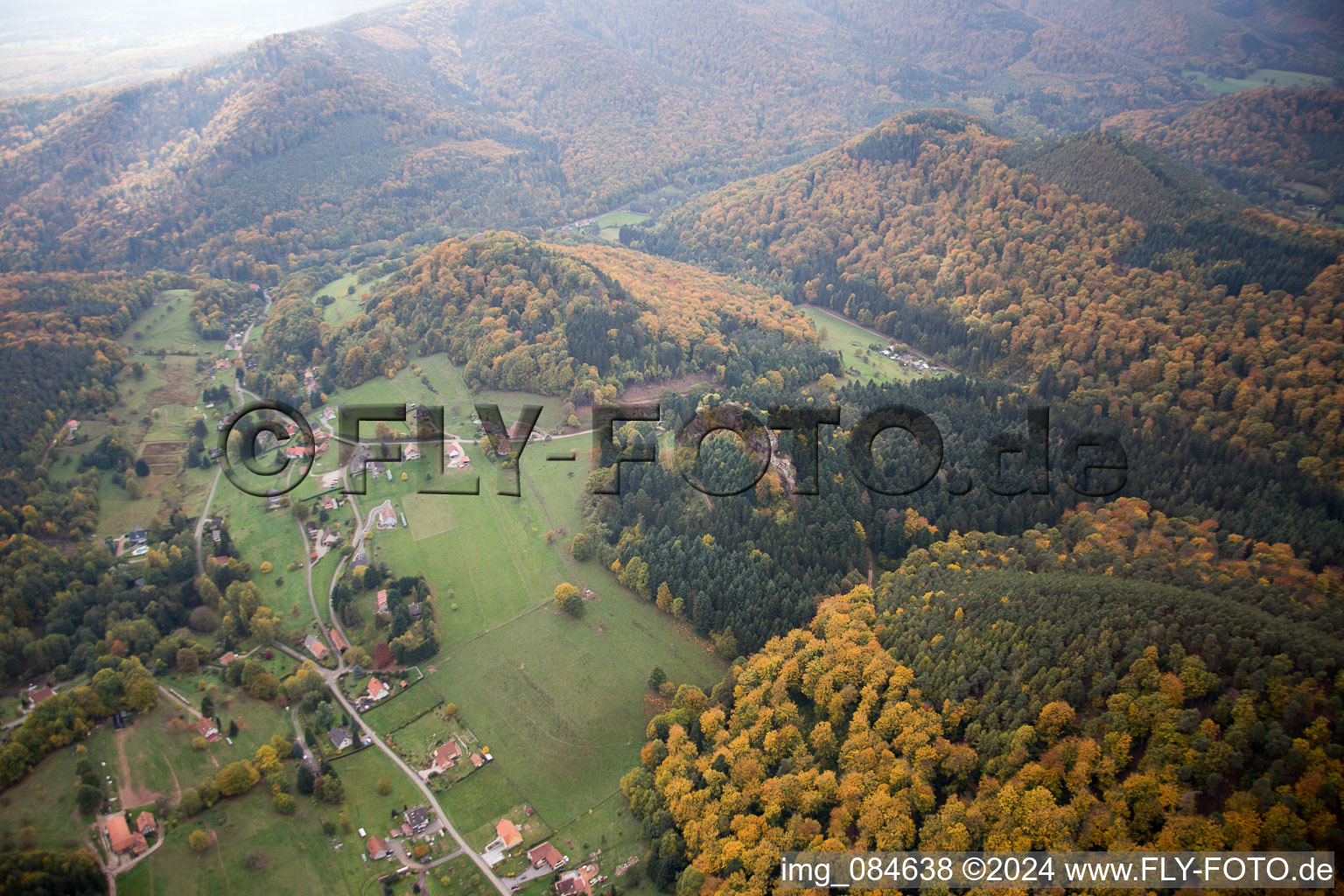 Windstein in the state Bas-Rhin, France from the plane