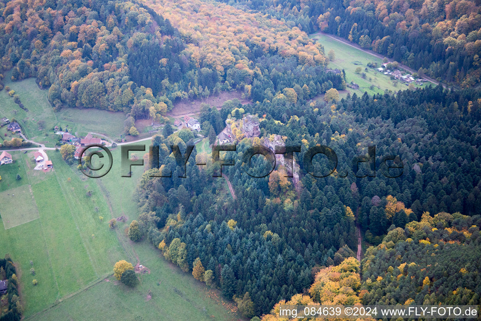 Bird's eye view of Windstein in the state Bas-Rhin, France