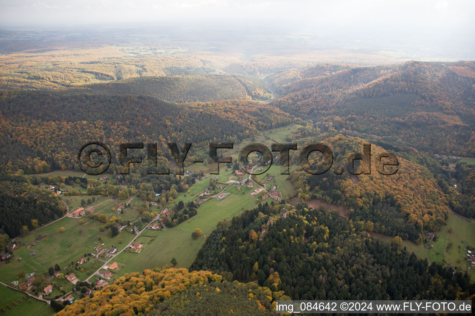 Drone recording of Windstein in the state Bas-Rhin, France