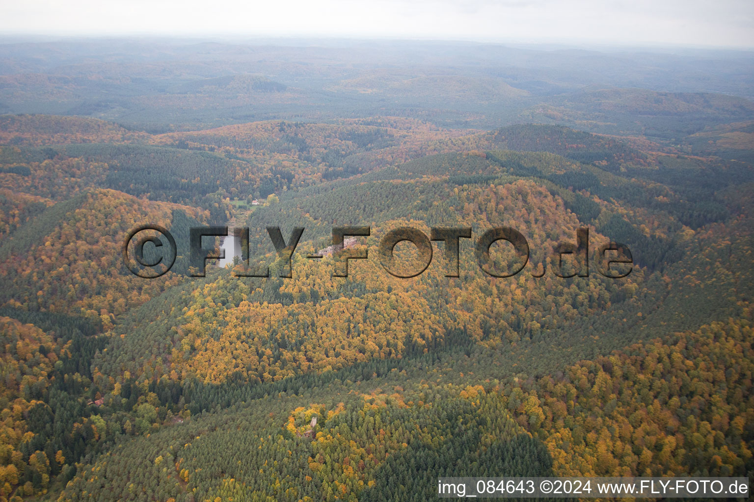 Drone image of Windstein in the state Bas-Rhin, France