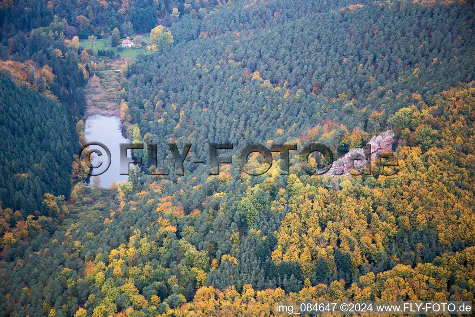 Windstein in the state Bas-Rhin, France from the drone perspective