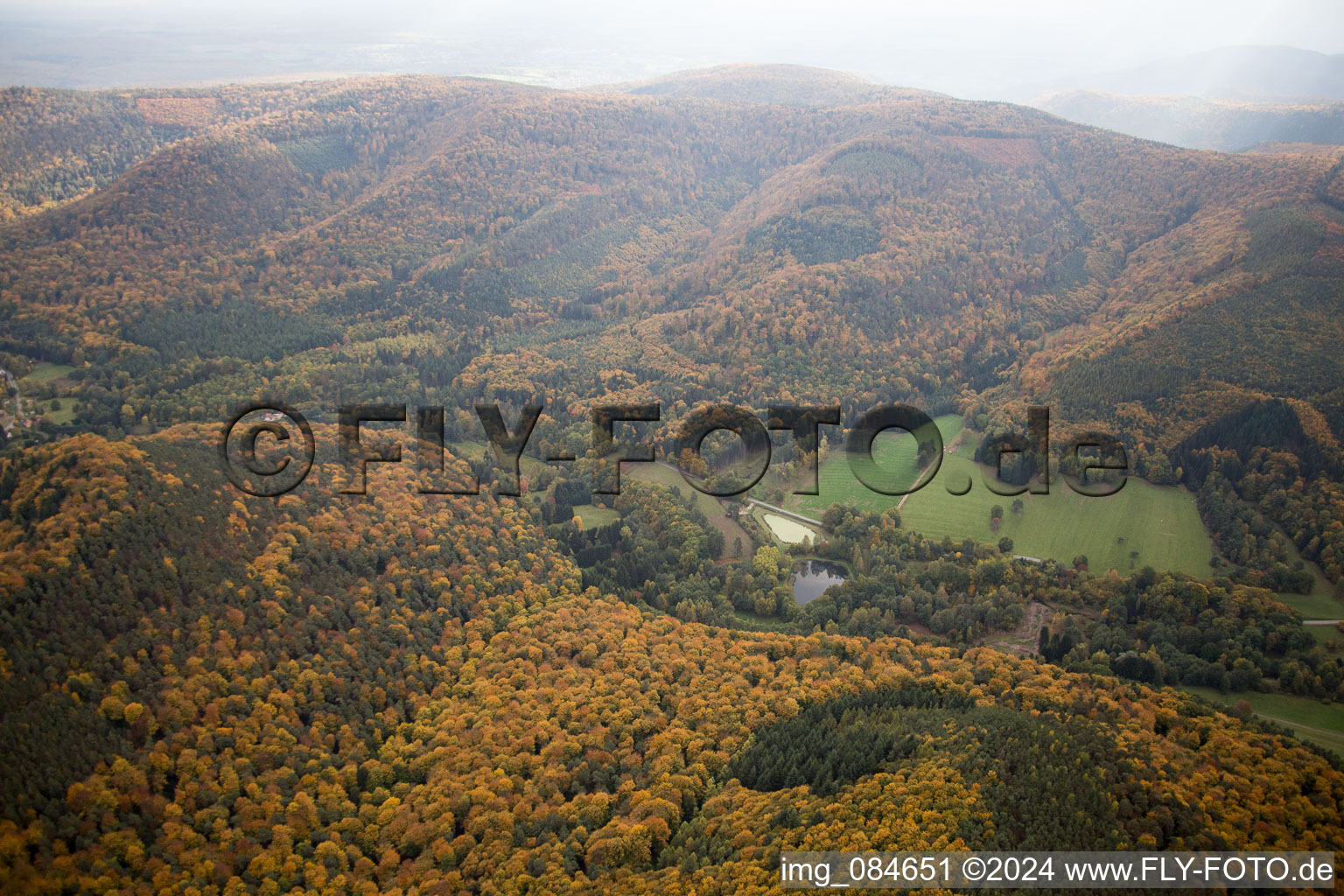 Aerial view of Dambach in the state Bas-Rhin, France