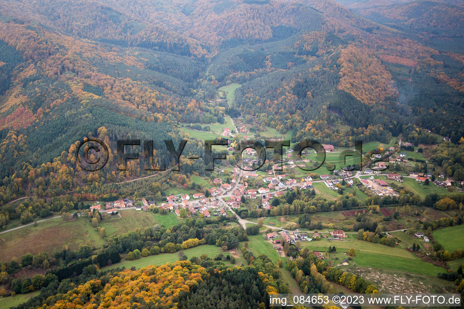 Aerial photograpy of Dambach in the state Bas-Rhin, France