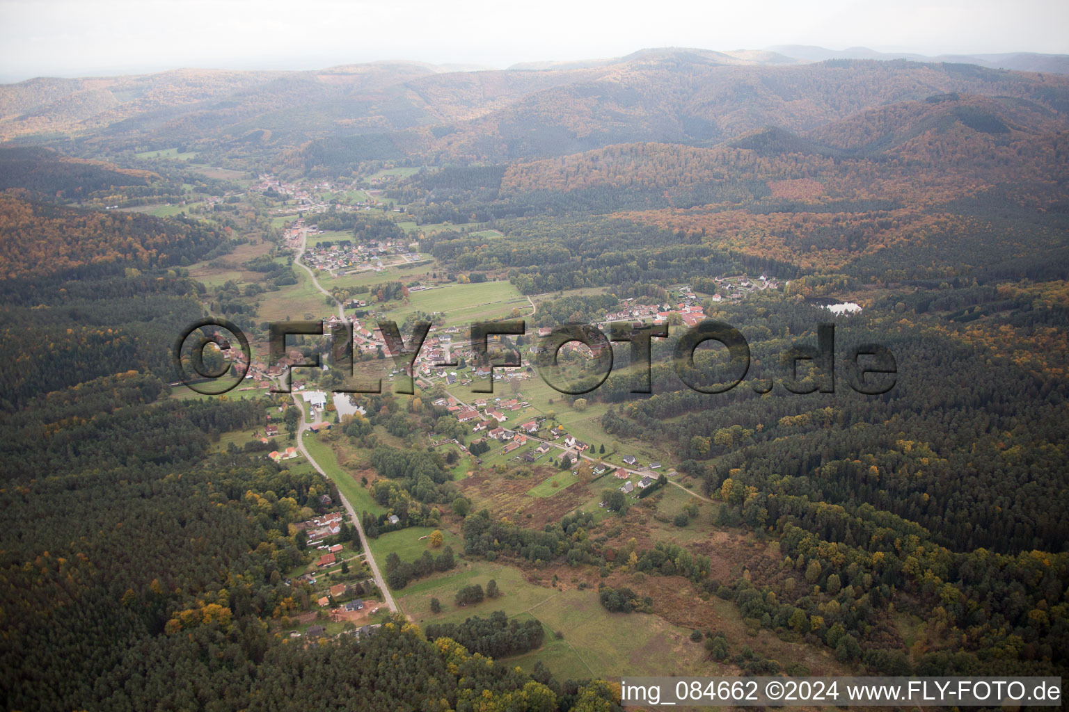 Bird's eye view of Dambach in the state Bas-Rhin, France