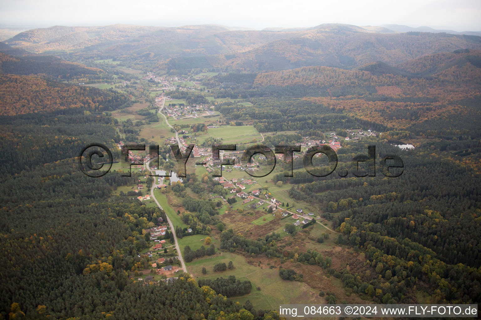 Dambach in the state Bas-Rhin, France viewn from the air