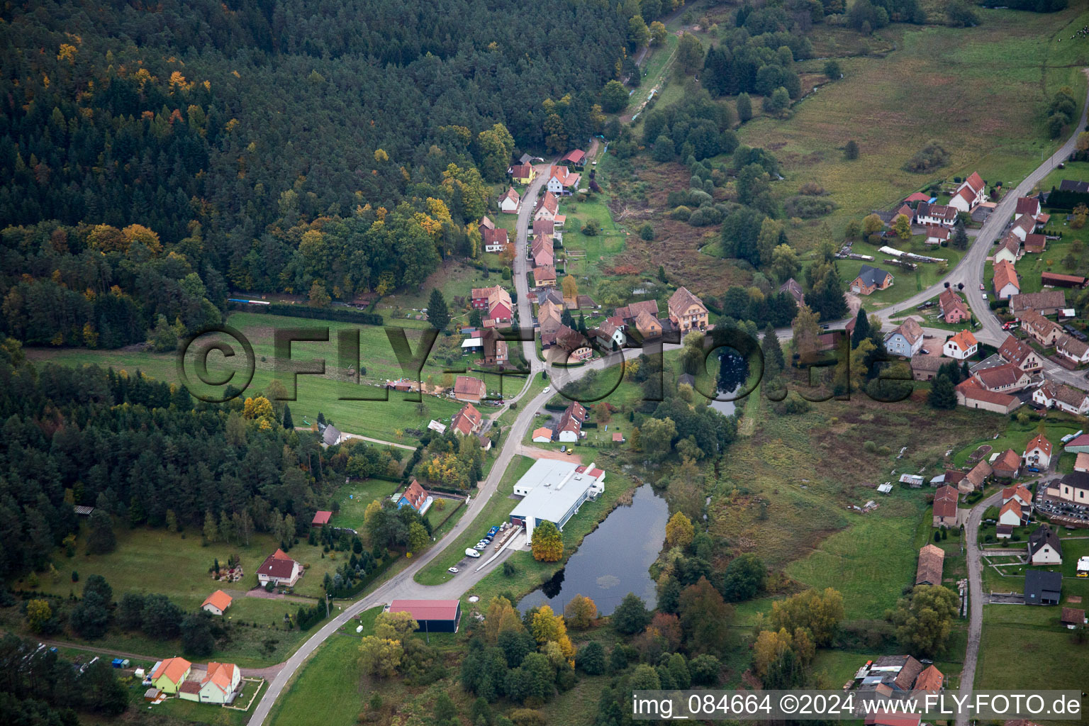 Drone recording of Dambach in the state Bas-Rhin, France