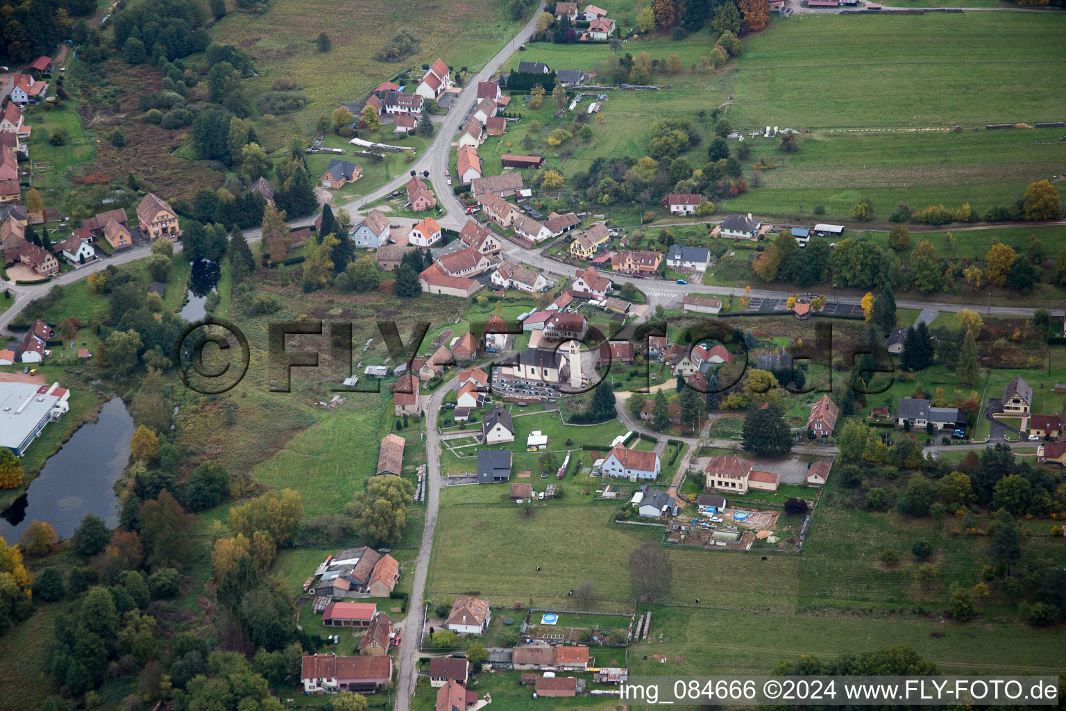 Drone image of Dambach in the state Bas-Rhin, France