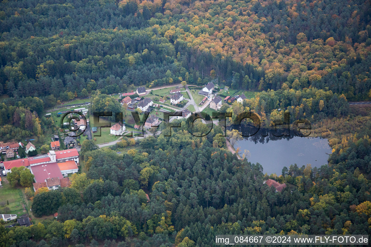 Dambach in the state Bas-Rhin, France from the drone perspective