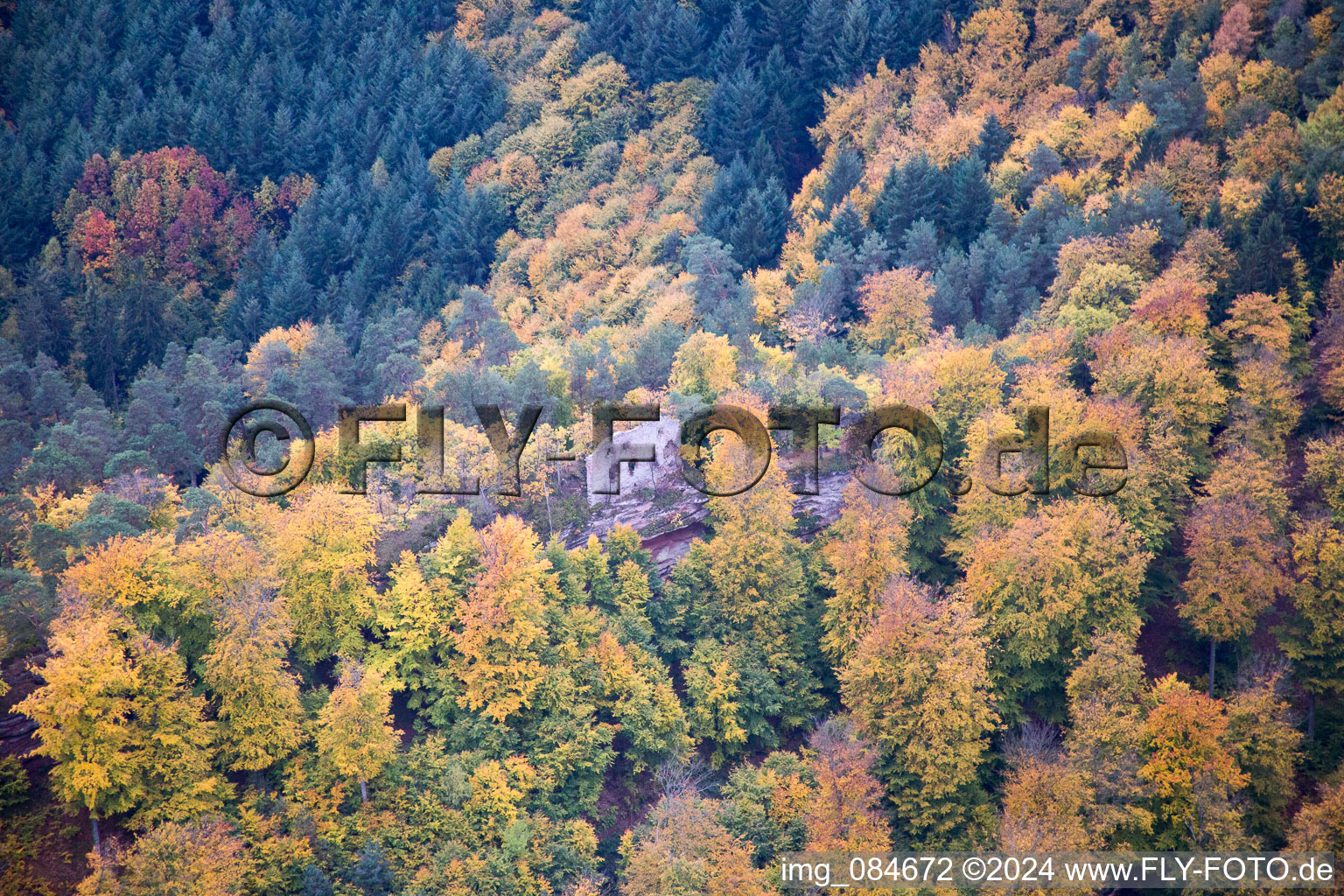 Aerial view of Dambach in the state Bas-Rhin, France