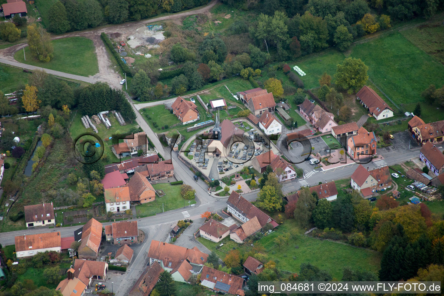 Oblique view of Dambach in the state Bas-Rhin, France