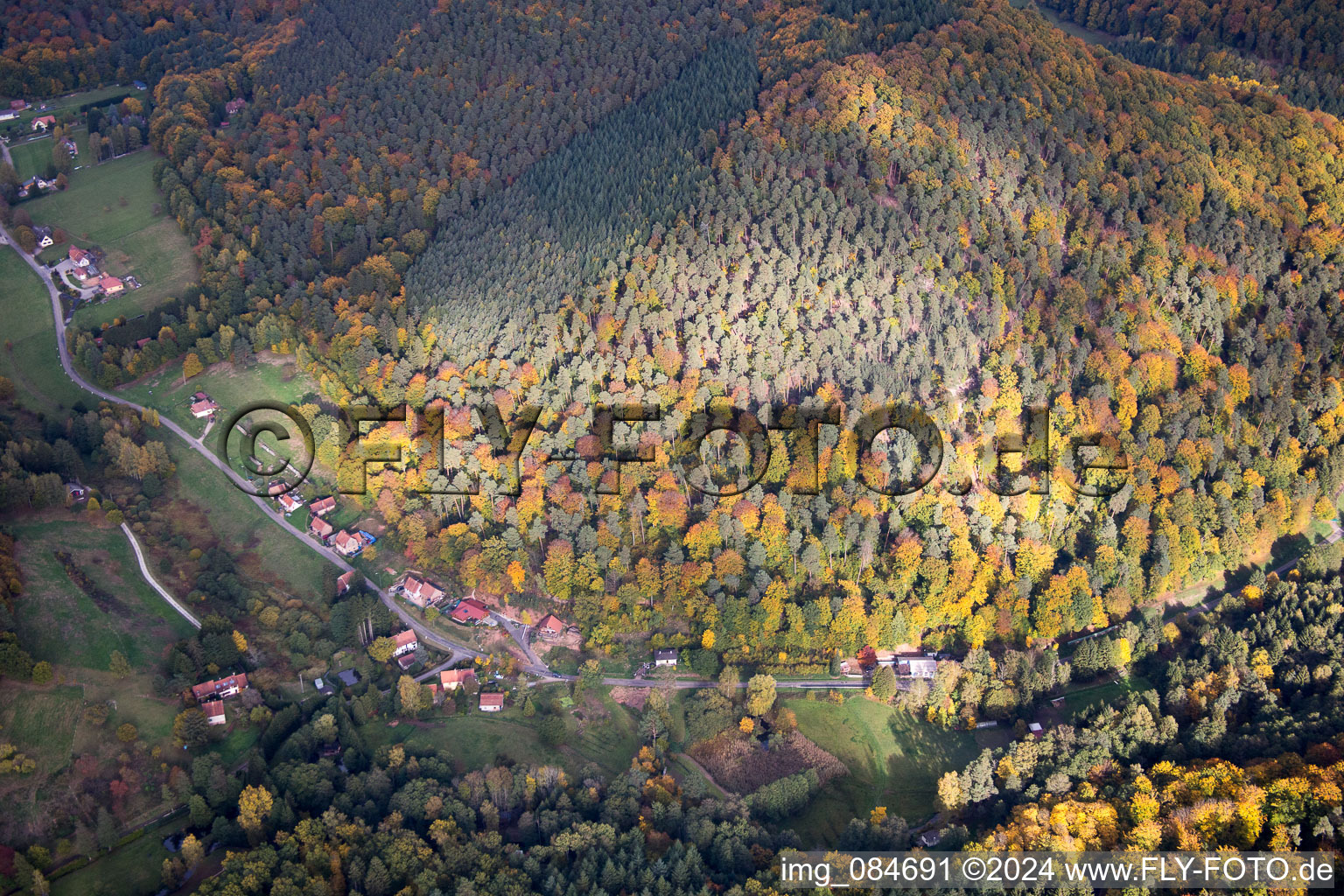 Dambach in the state Bas-Rhin, France from the plane