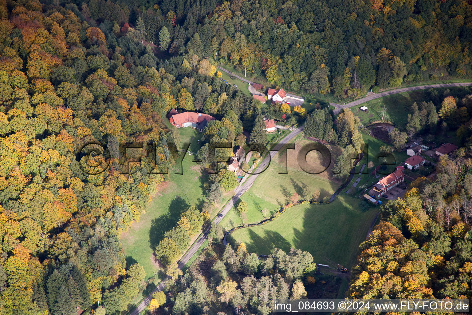 Windstein in the state Bas-Rhin, France from a drone