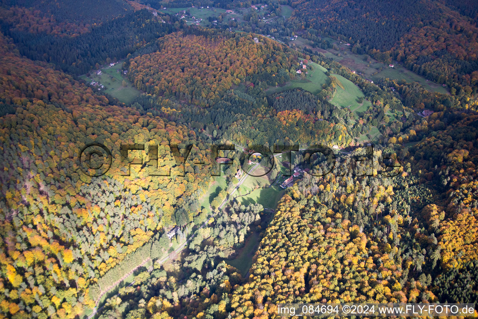 Windstein in the state Bas-Rhin, France seen from a drone