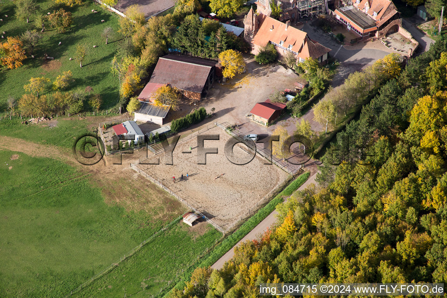 Aerial photograpy of Niederbronn-les-Bains in the state Bas-Rhin, France