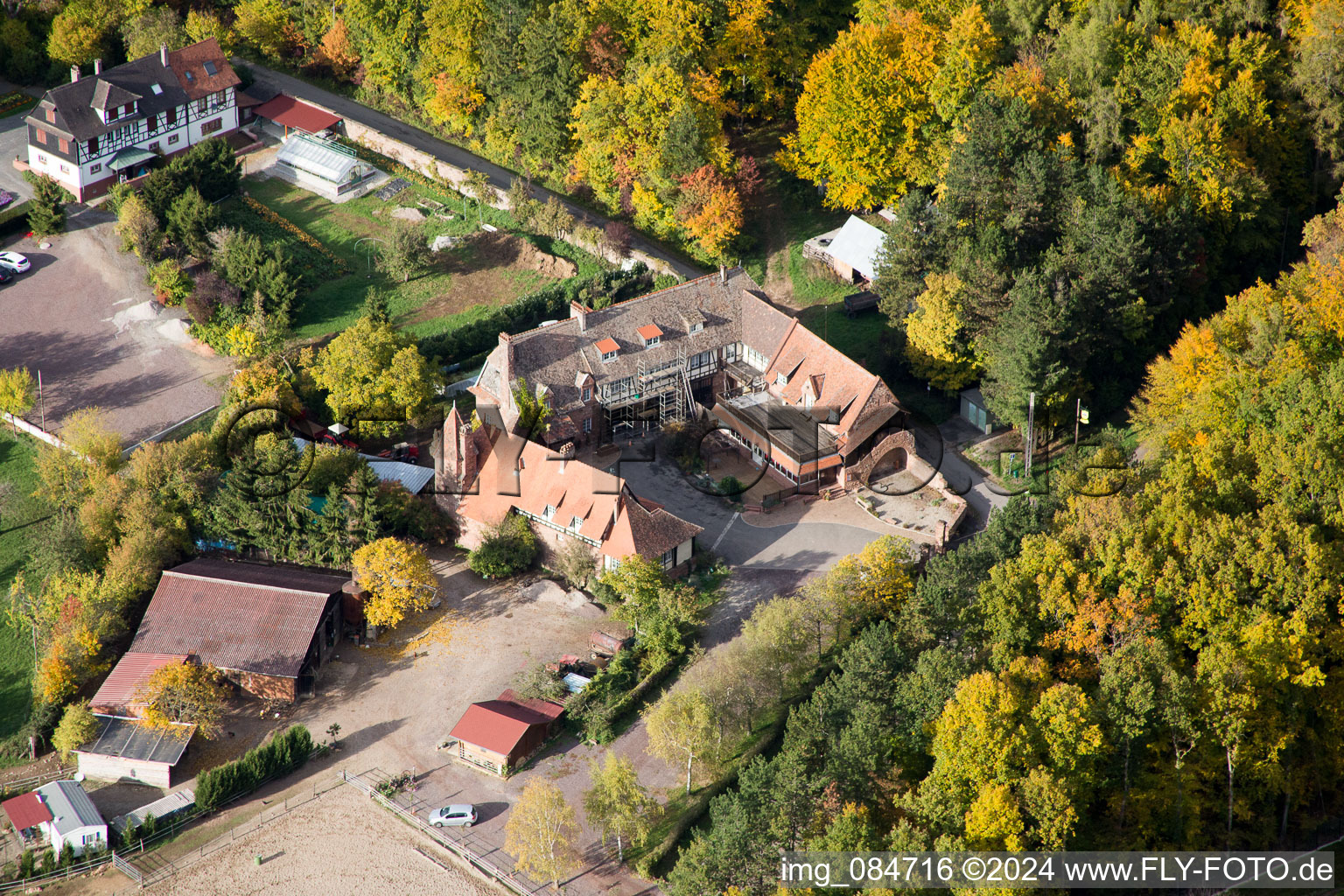 Oblique view of Niederbronn-les-Bains in the state Bas-Rhin, France