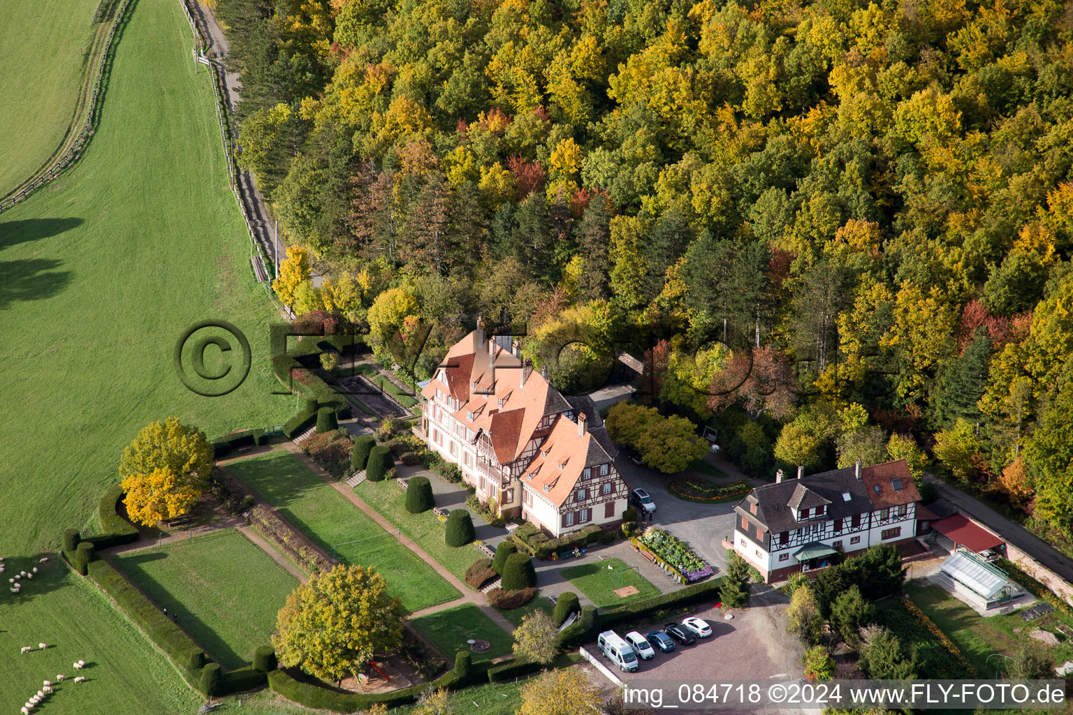 Niederbronn-les-Bains in the state Bas-Rhin, France out of the air