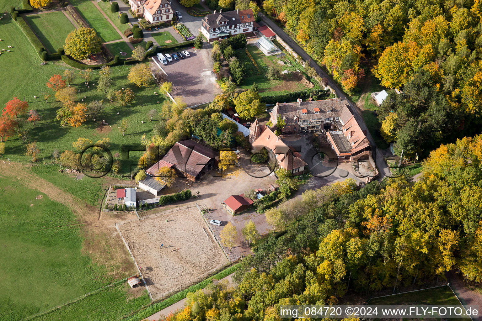 Niederbronn-les-Bains in the state Bas-Rhin, France from the plane