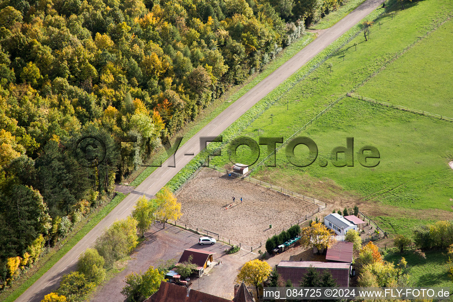 Bird's eye view of Niederbronn-les-Bains in the state Bas-Rhin, France