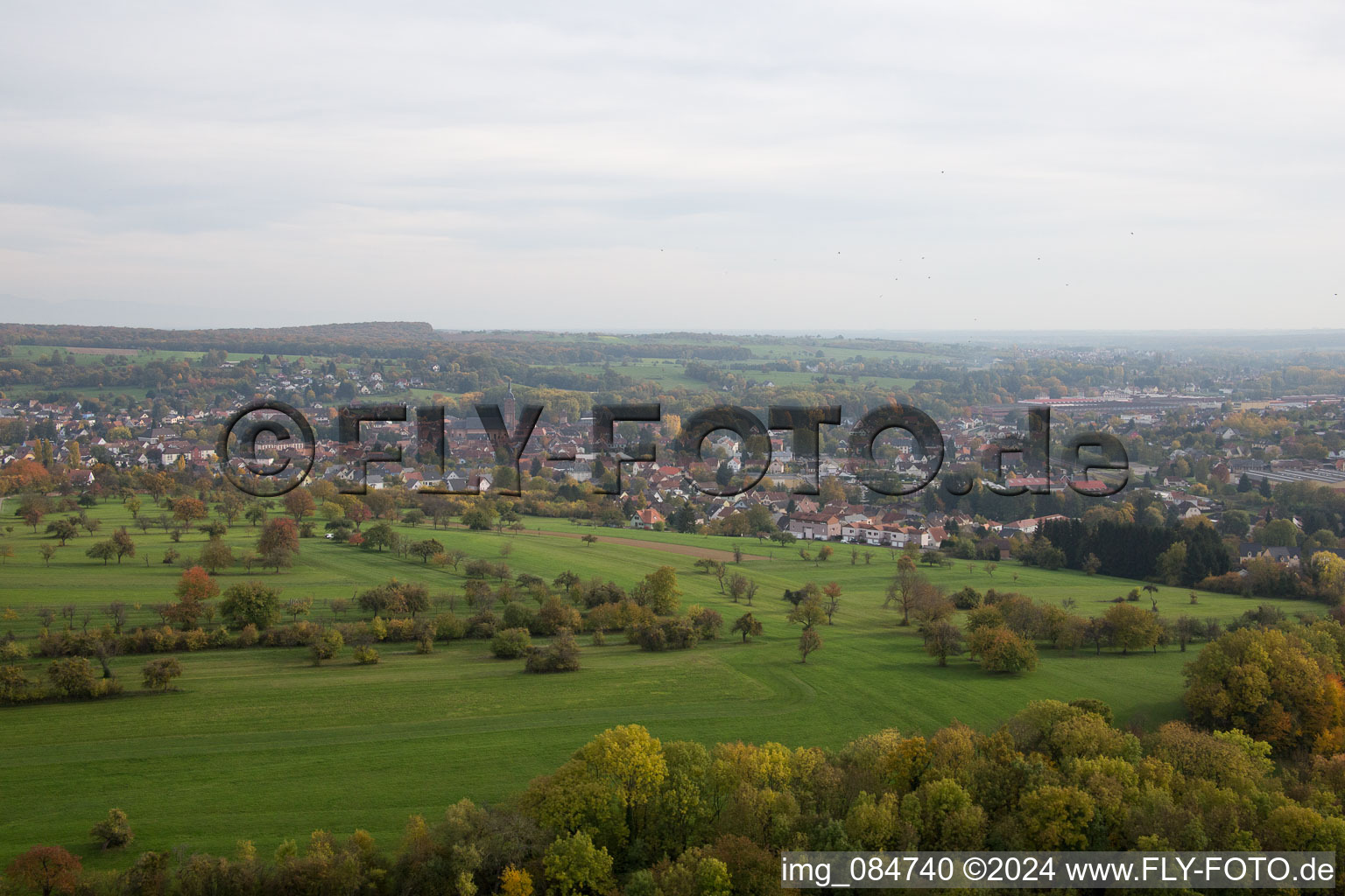 Niederbronn-les-Bains in the state Bas-Rhin, France from a drone