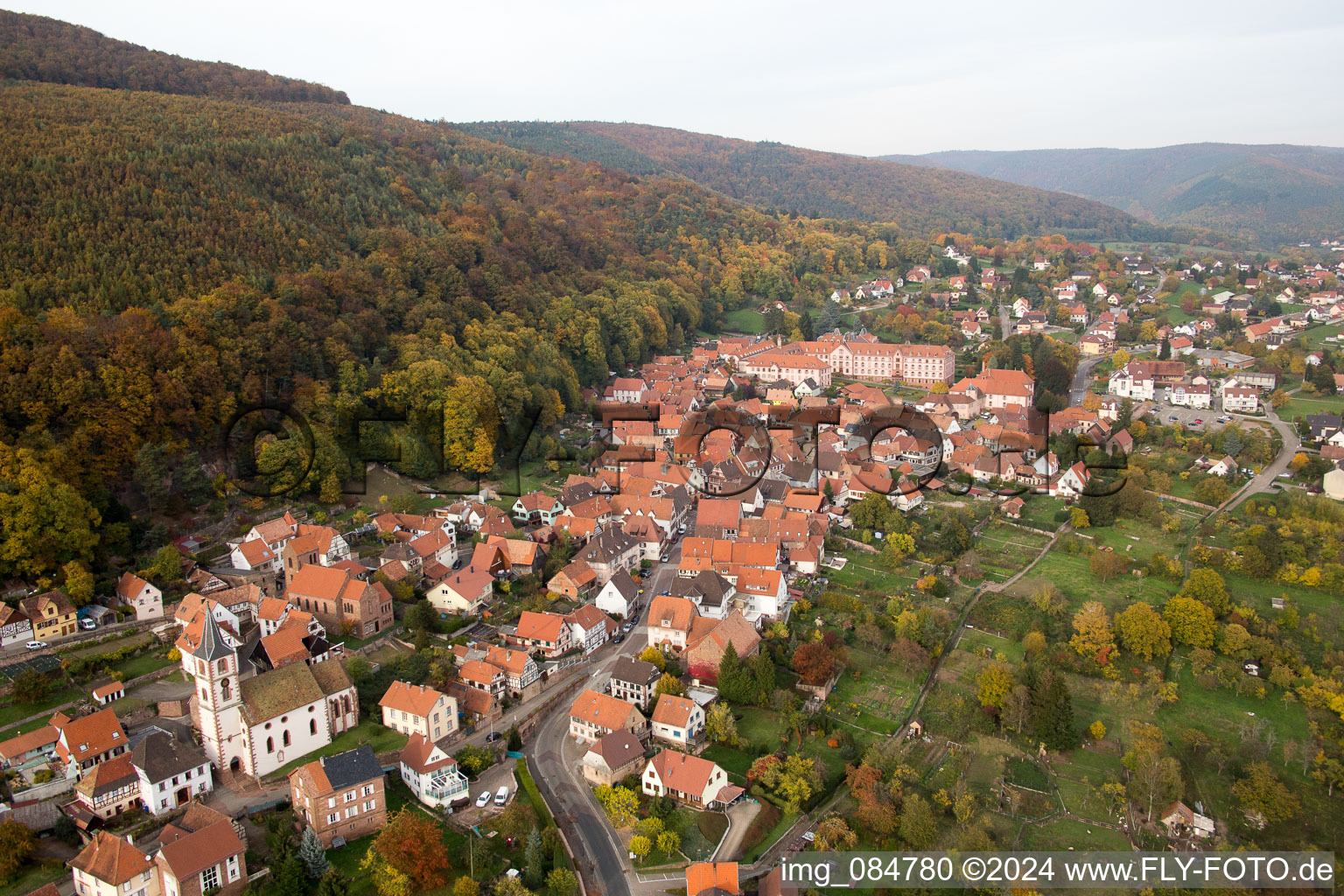 Church building in the village of in Oberbronn in Alsace-Champagne-Ardenne-Lorraine, France