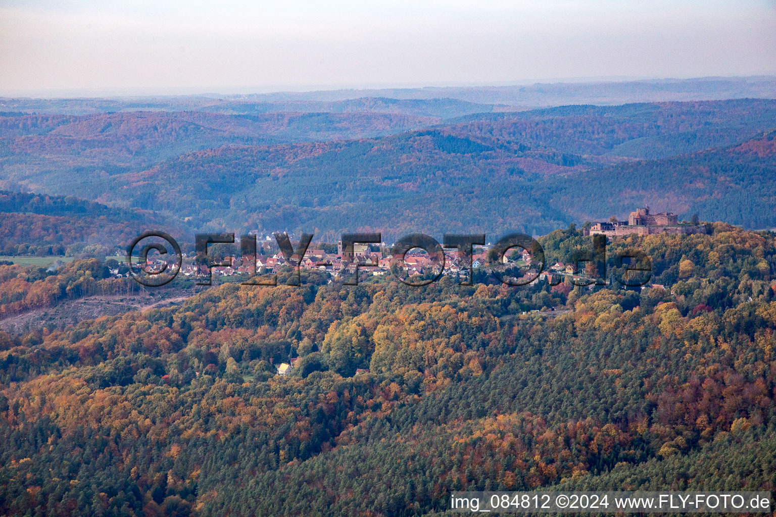 Aerial photograpy of Lichtenberg in the state Bas-Rhin, France