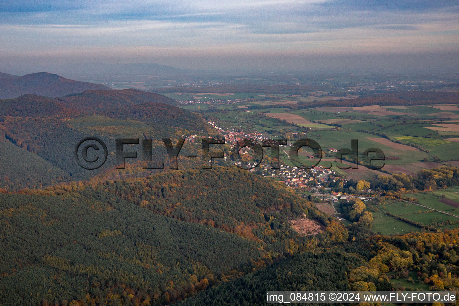 Rothbach in the state Bas-Rhin, France from above
