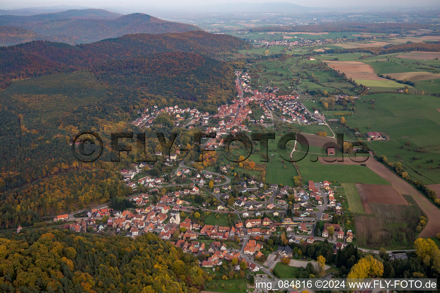 Rothbach in the state Bas-Rhin, France out of the air
