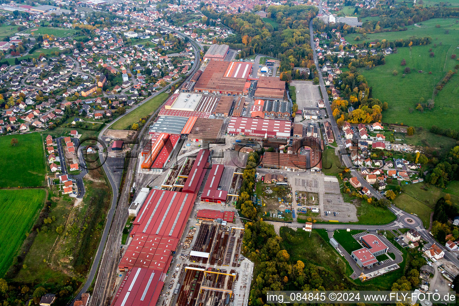 Building and production halls on the premises of Alstom Transport Reichshoffen in Reichshoffen in Grand Est, France