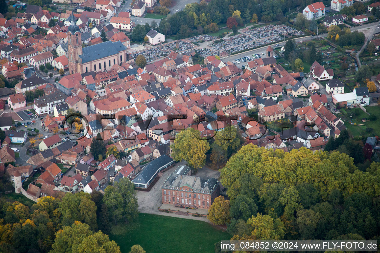 Aerial photograpy of Reichshoffen in the state Bas-Rhin, France