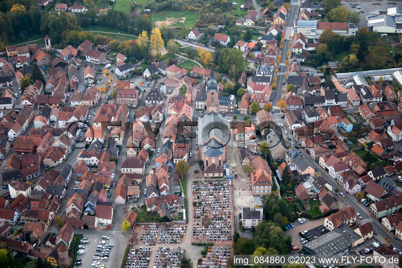 Reichshoffen in the state Bas-Rhin, France from the plane