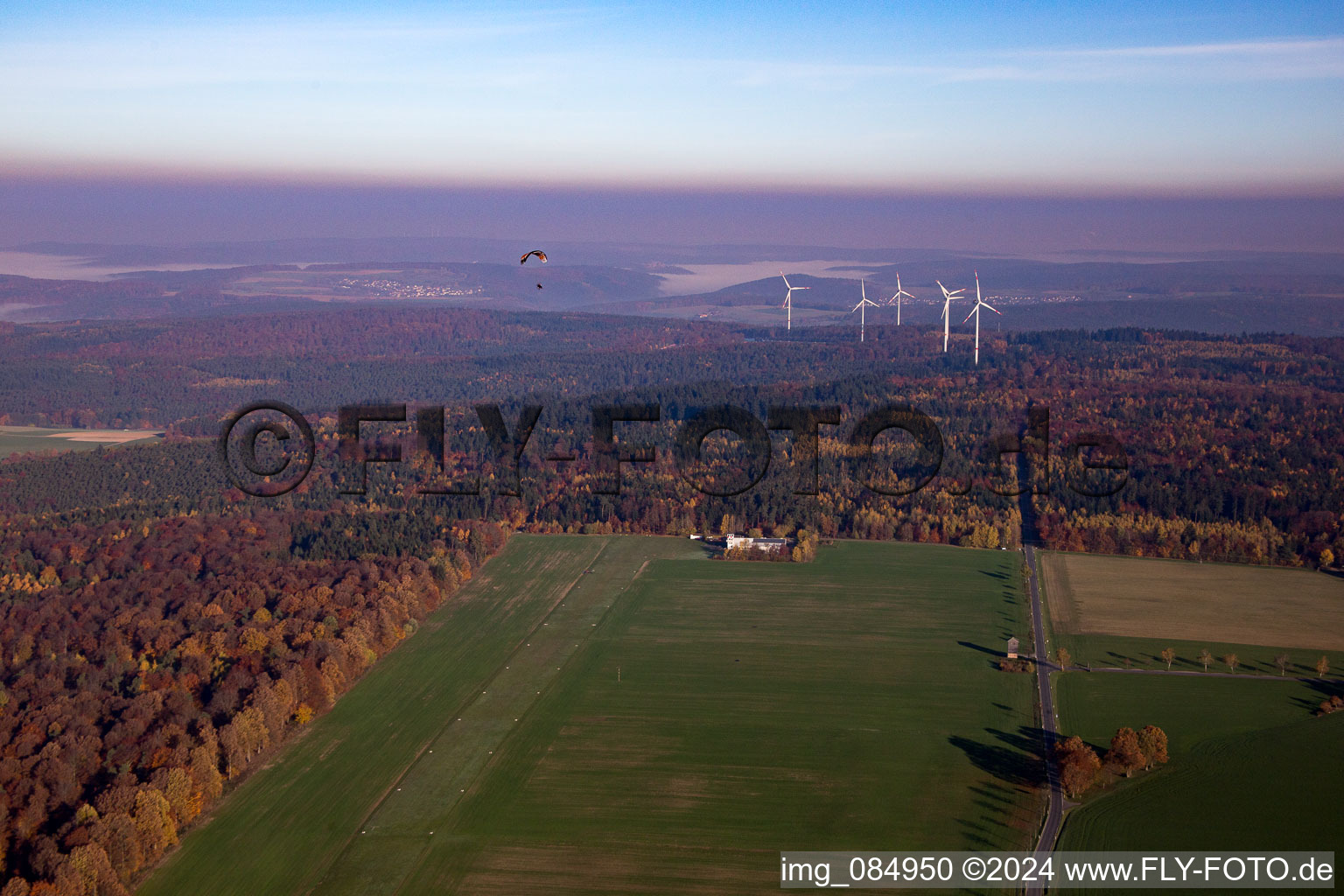 Aerial view of District Vielbrunn in Michelstadt in the state Hesse, Germany