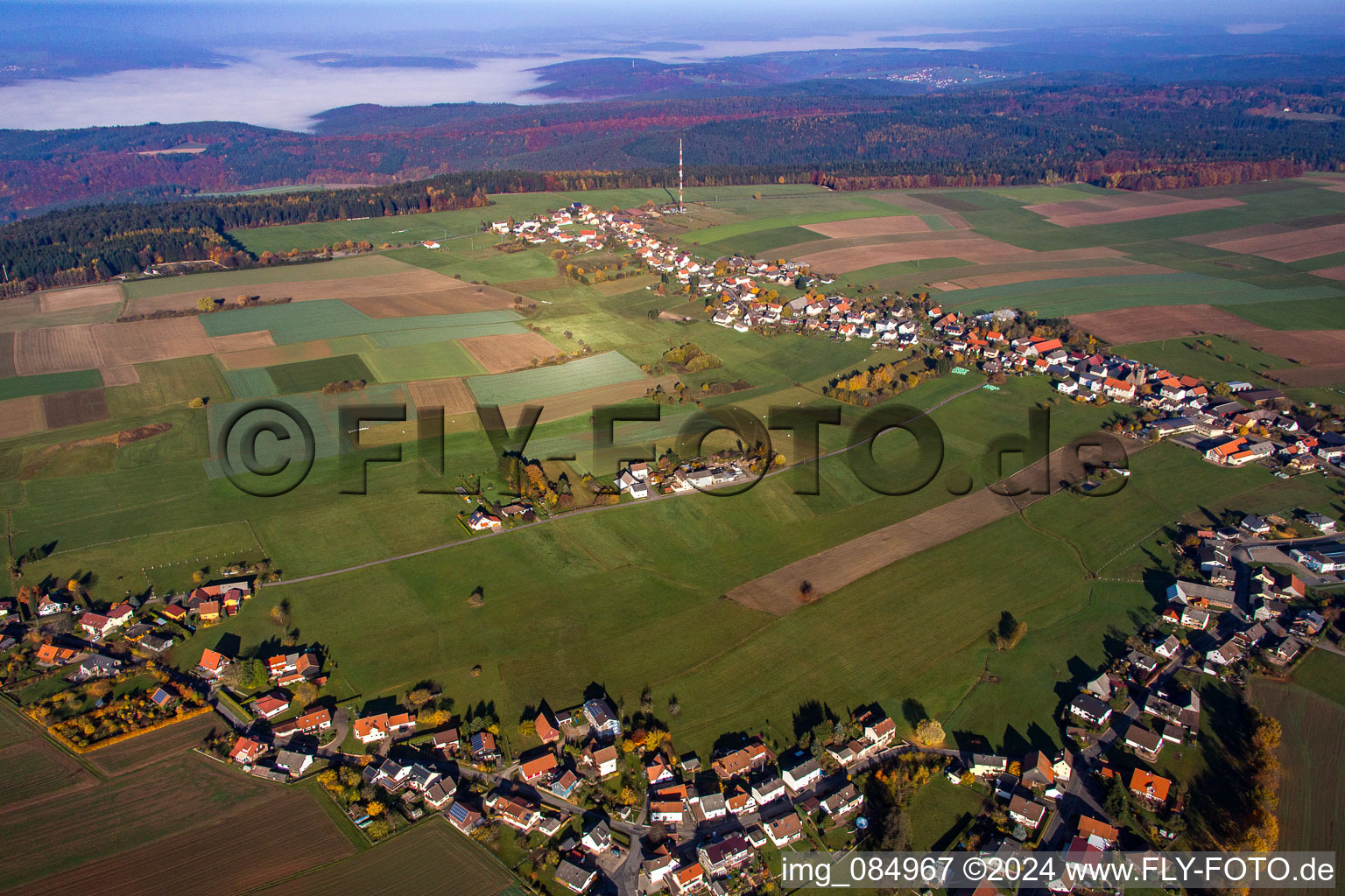 Oblique view of District Würzberg in Michelstadt in the state Hesse, Germany