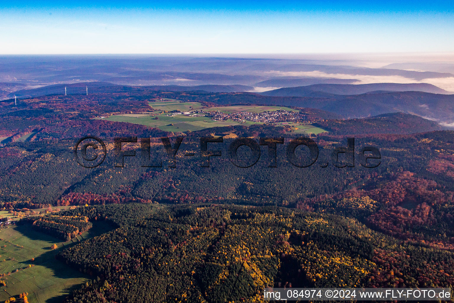 Agricultural fields and farmland in the district Würzberg in Michelstadt in the state Hesse, Germany