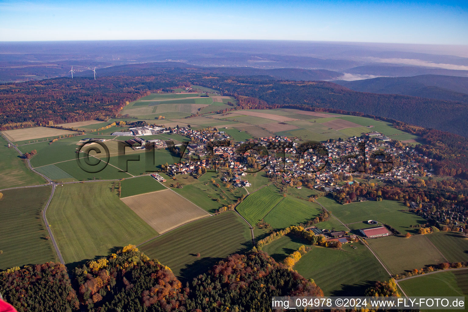 Aerial photograpy of District Vielbrunn in Michelstadt in the state Hesse, Germany