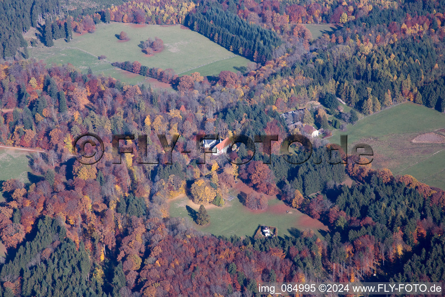 Aerial photograpy of Ernsbach in the state Hesse, Germany