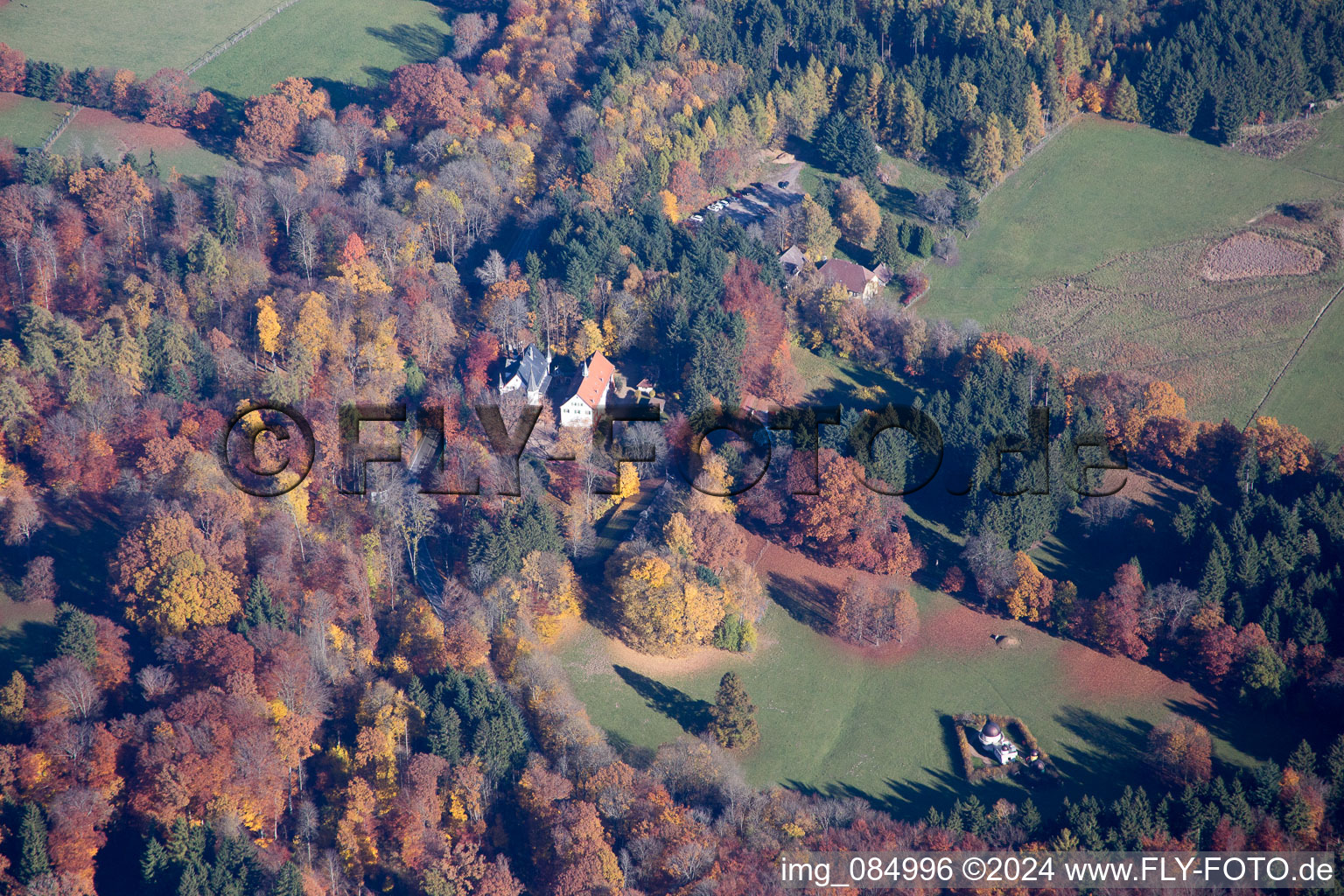 Oblique view of Ernsbach in the state Hesse, Germany