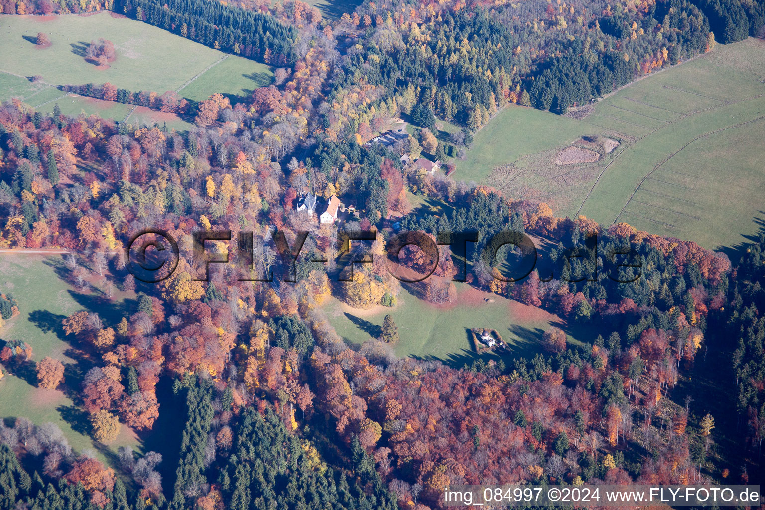 Ernsbach in the state Hesse, Germany from above