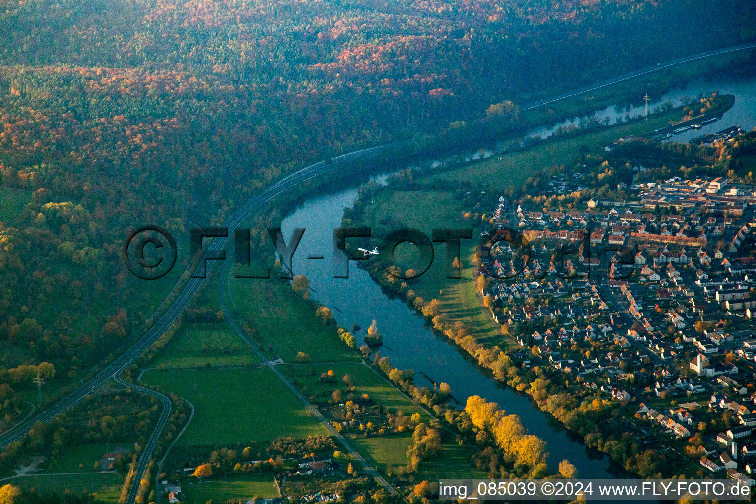 Aerial photograpy of Wörth am Main in the state Bavaria, Germany