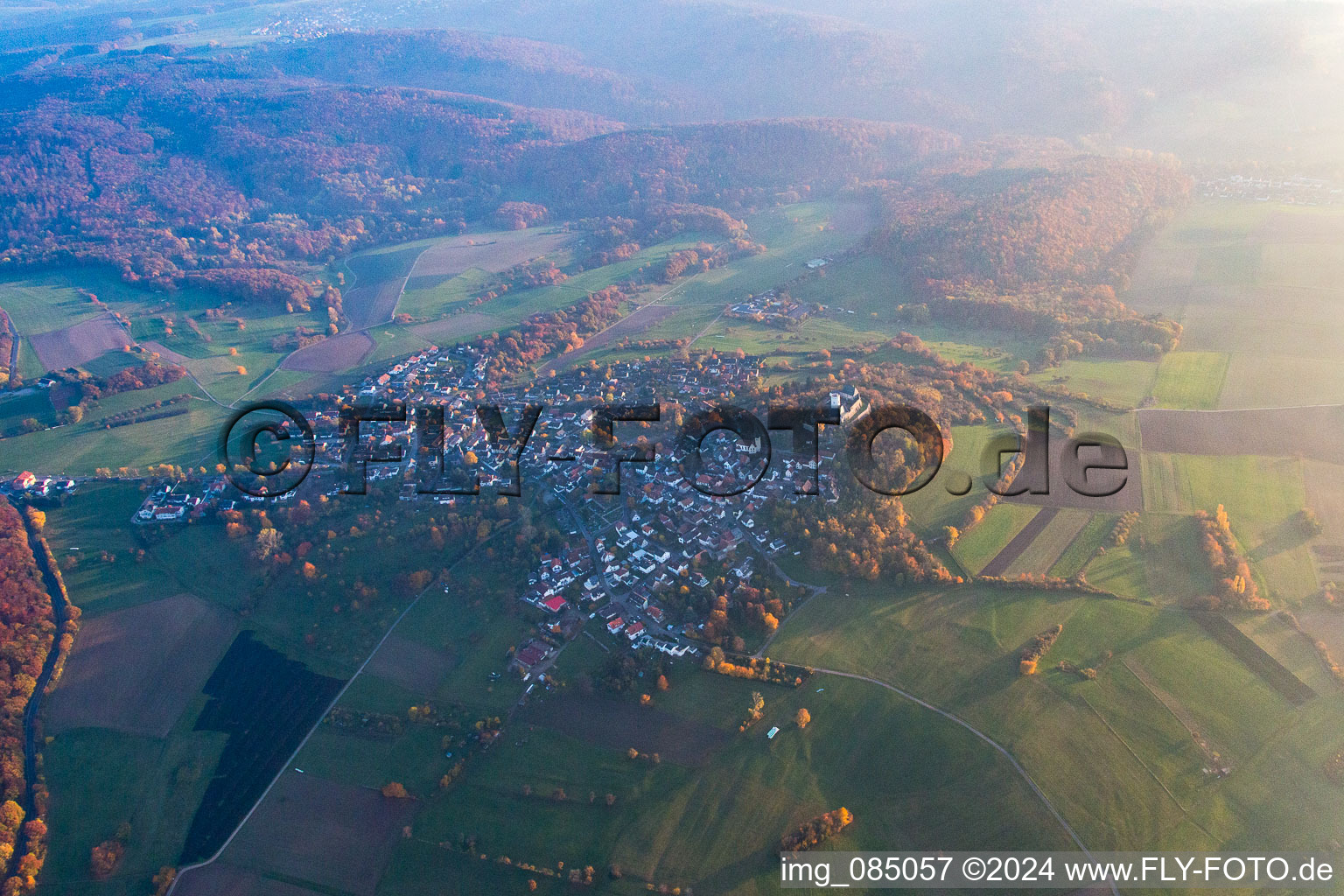 Aerial view of District Hering in Otzberg in the state Hesse, Germany