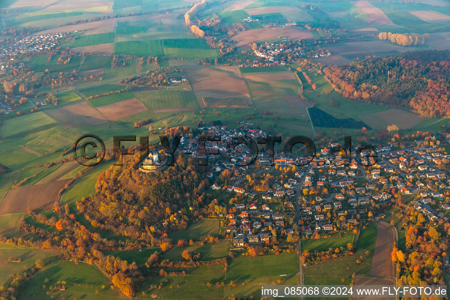 District Hering in Otzberg in the state Hesse, Germany from above