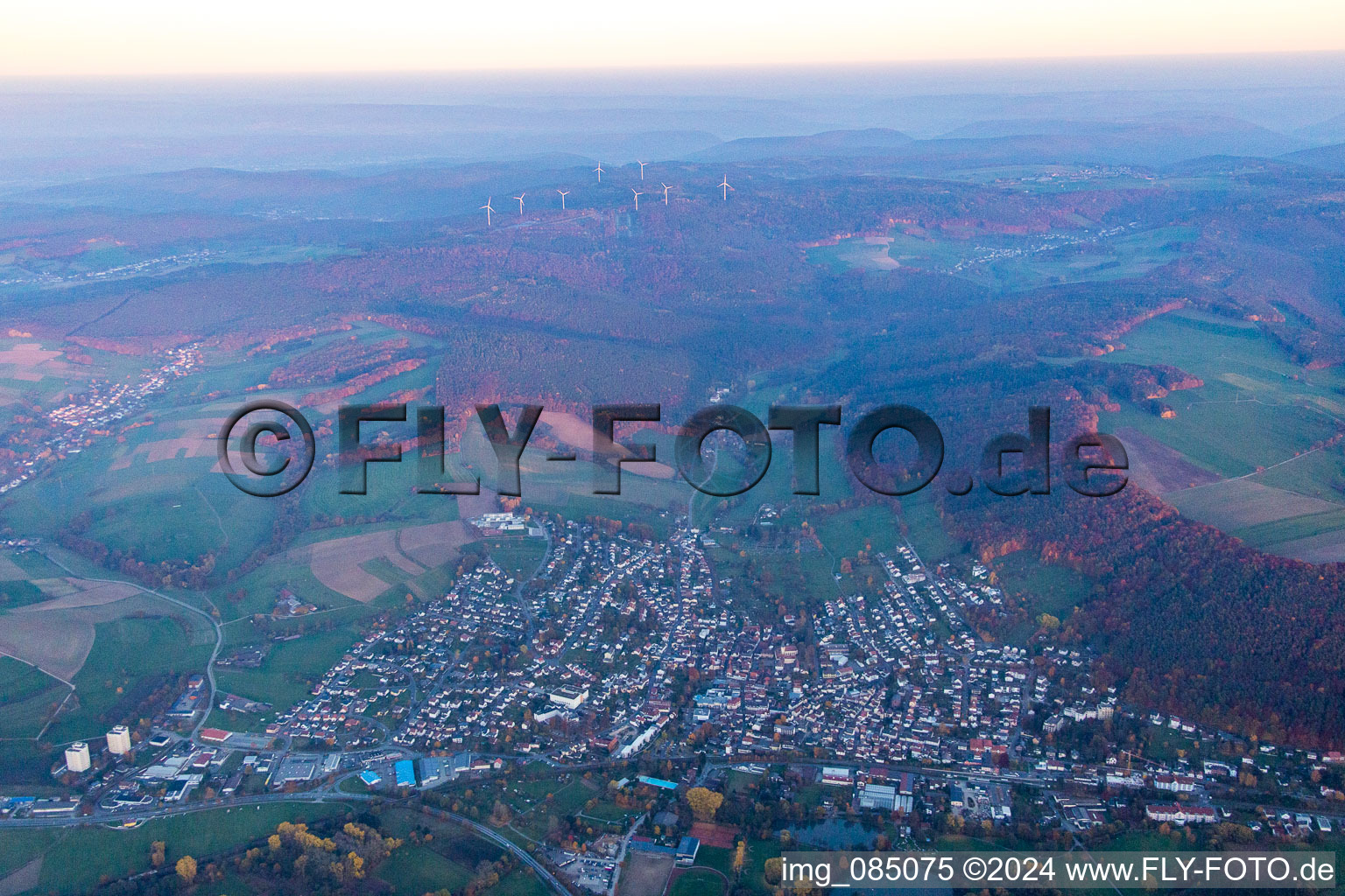 Aerial view of Bad König in the state Hesse, Germany