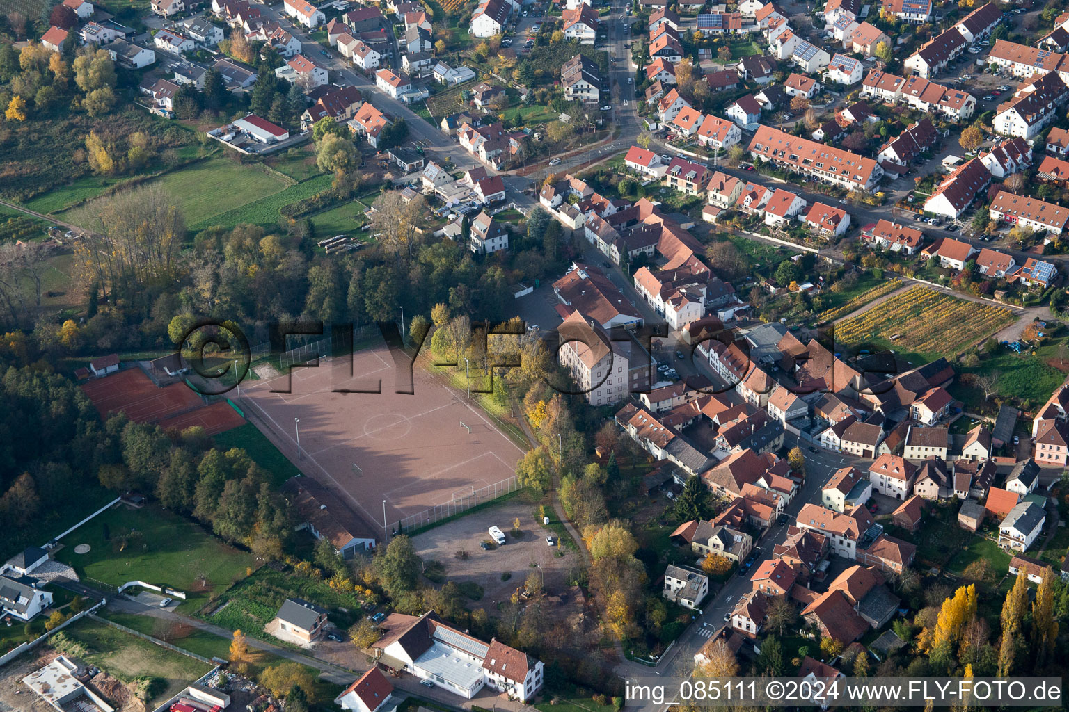 District Godramstein in Landau in der Pfalz in the state Rhineland-Palatinate, Germany out of the air