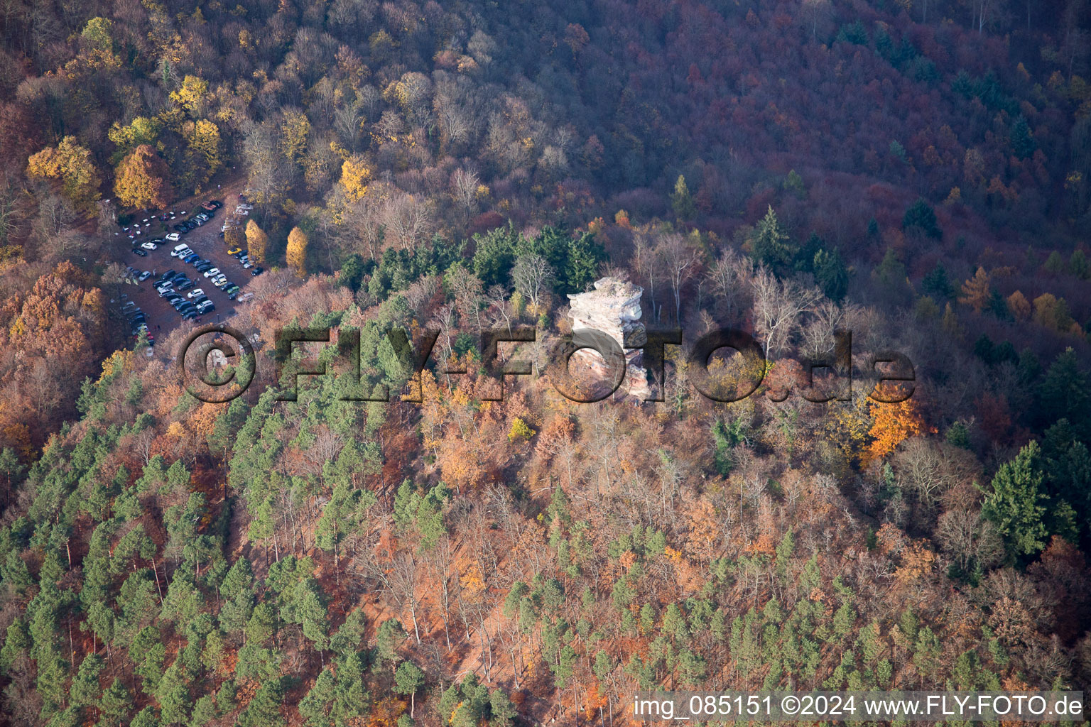 Aerial photograpy of District Bindersbach in Annweiler am Trifels in the state Rhineland-Palatinate, Germany