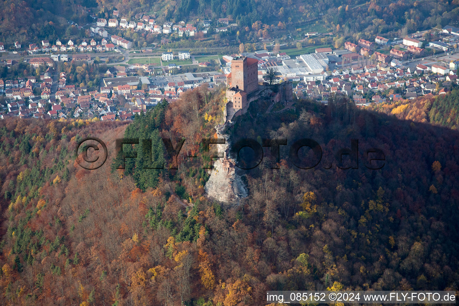 Trifels climbing rocks in Annweiler am Trifels in the state Rhineland-Palatinate, Germany