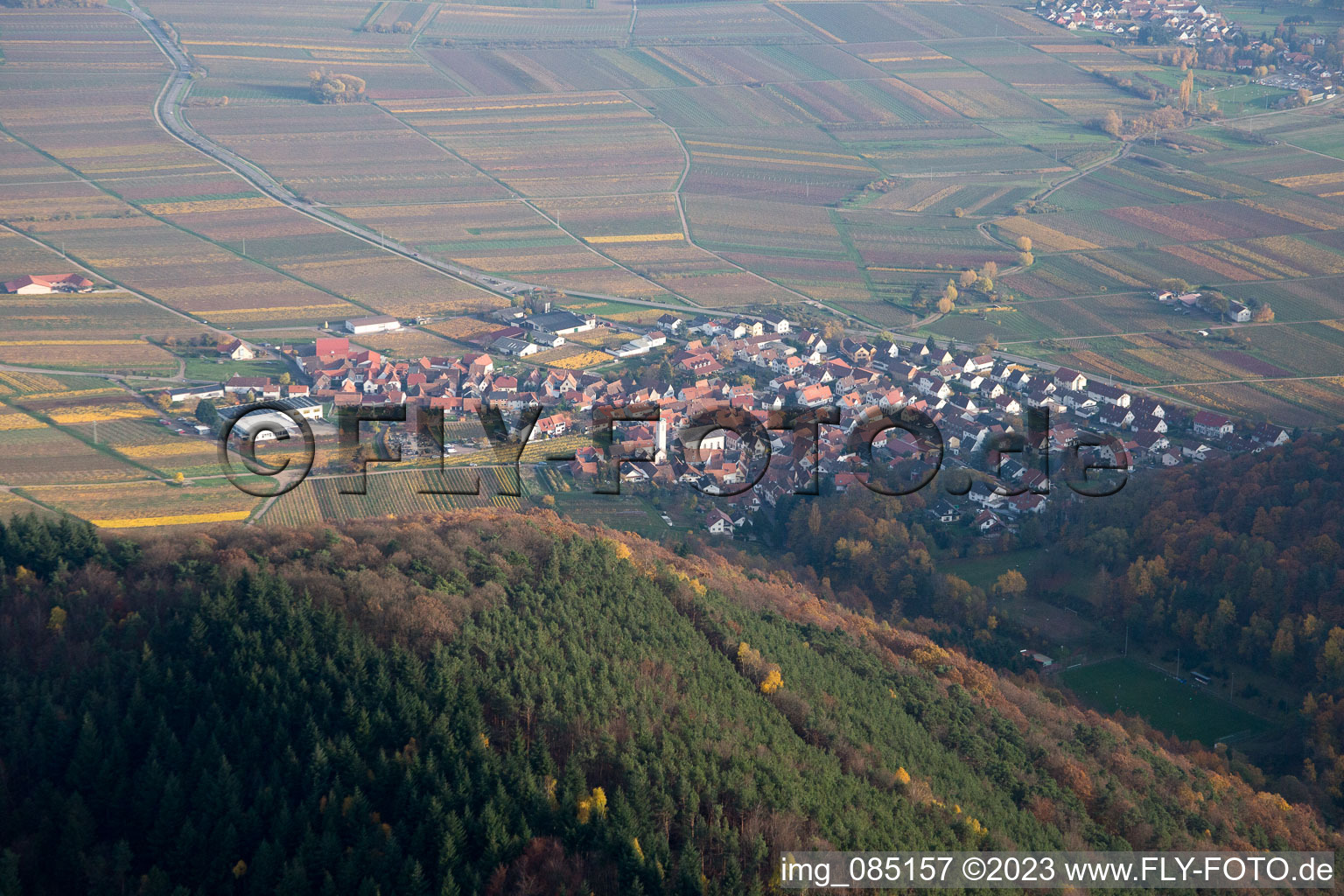 Eschbach in the state Rhineland-Palatinate, Germany seen from above