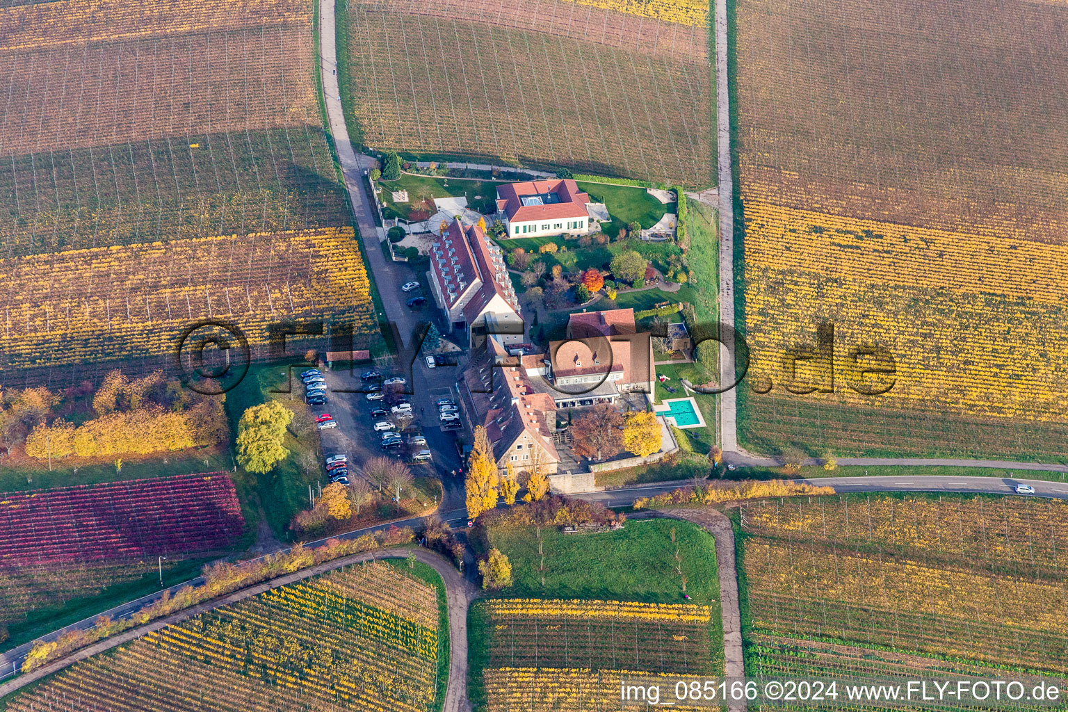 Complex of the hotel building Leinsweiler Hof in Leinsweiler in the state Rhineland-Palatinate, Germany